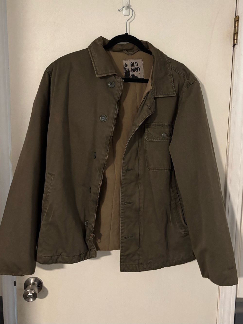 Old Navy Men's Olive Field Jacket - Military Style